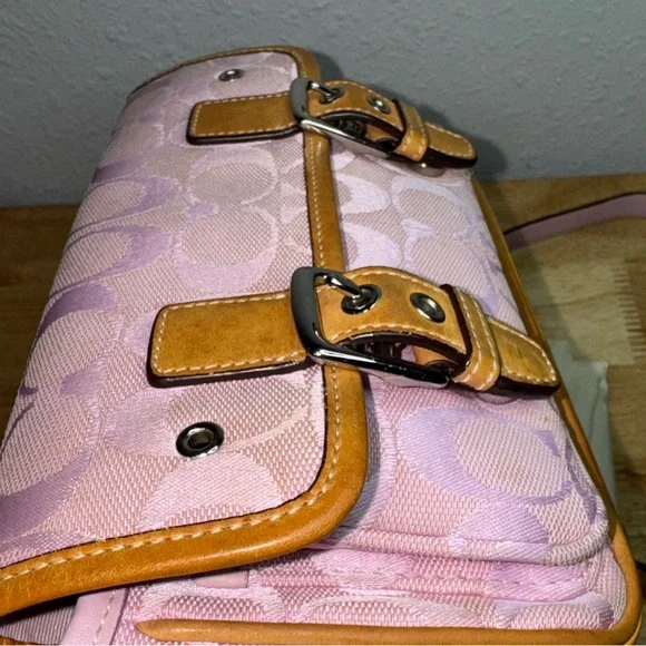Coach Pink and Tan Crossbody Bag - Picture 12 of 16